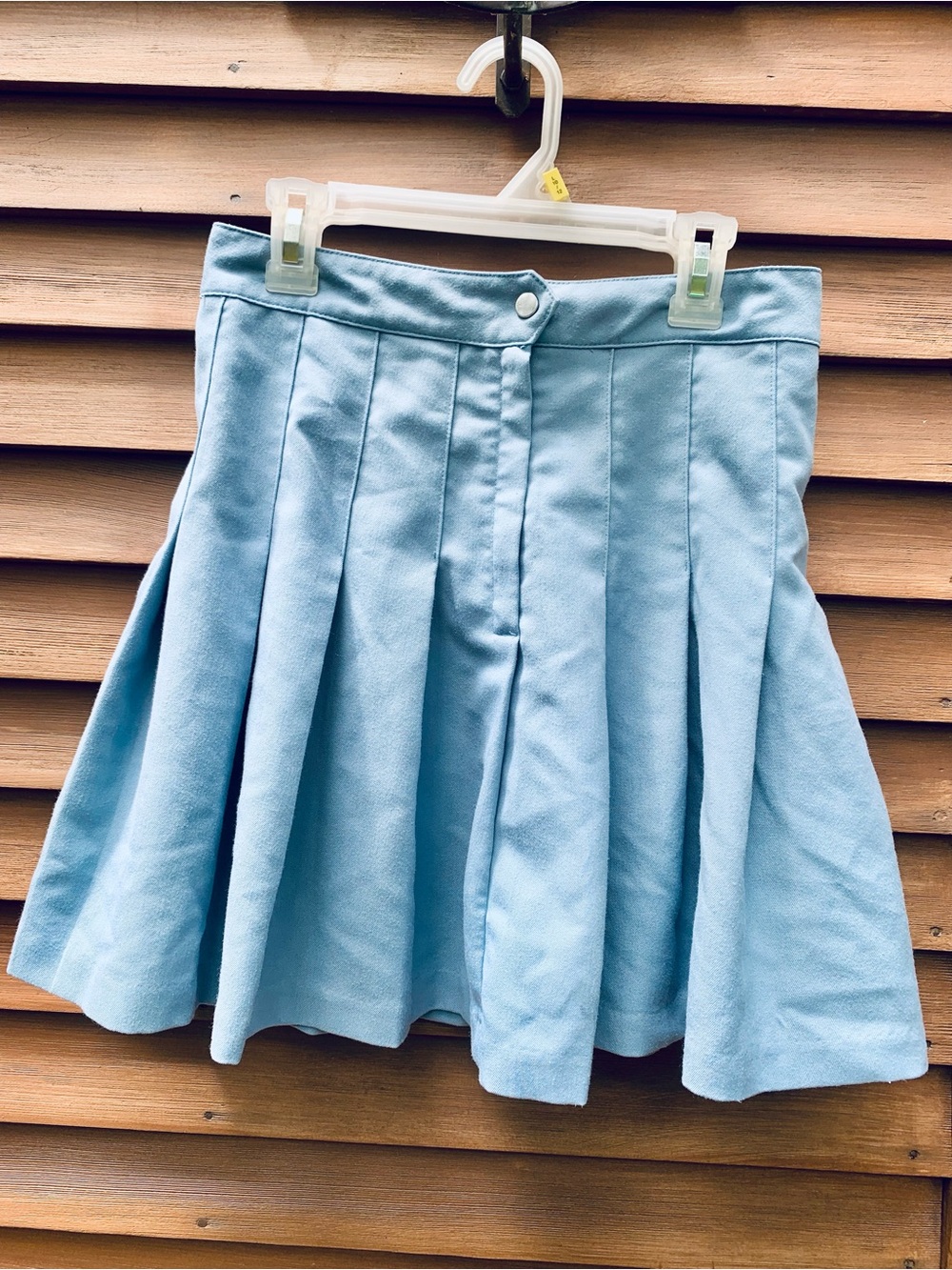 H&M Pale Blue Pleated Skater Skirt
